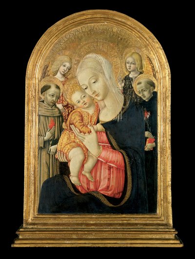 Madonna y Niño con Ángeles y Santos de Matteo de Giovanni